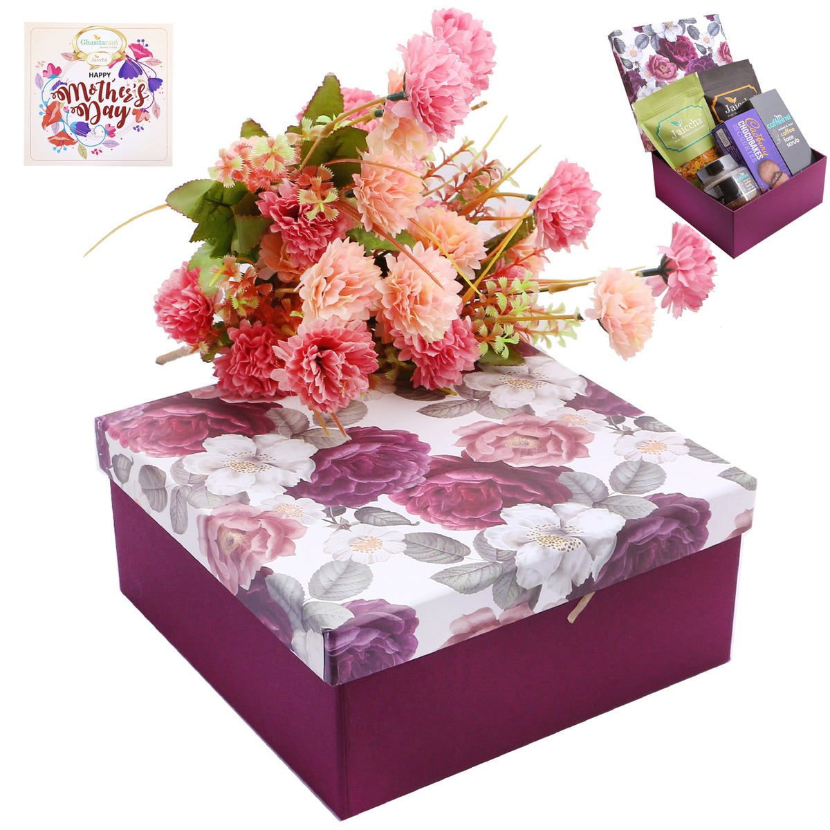 Flower Hamper Box with Flowers