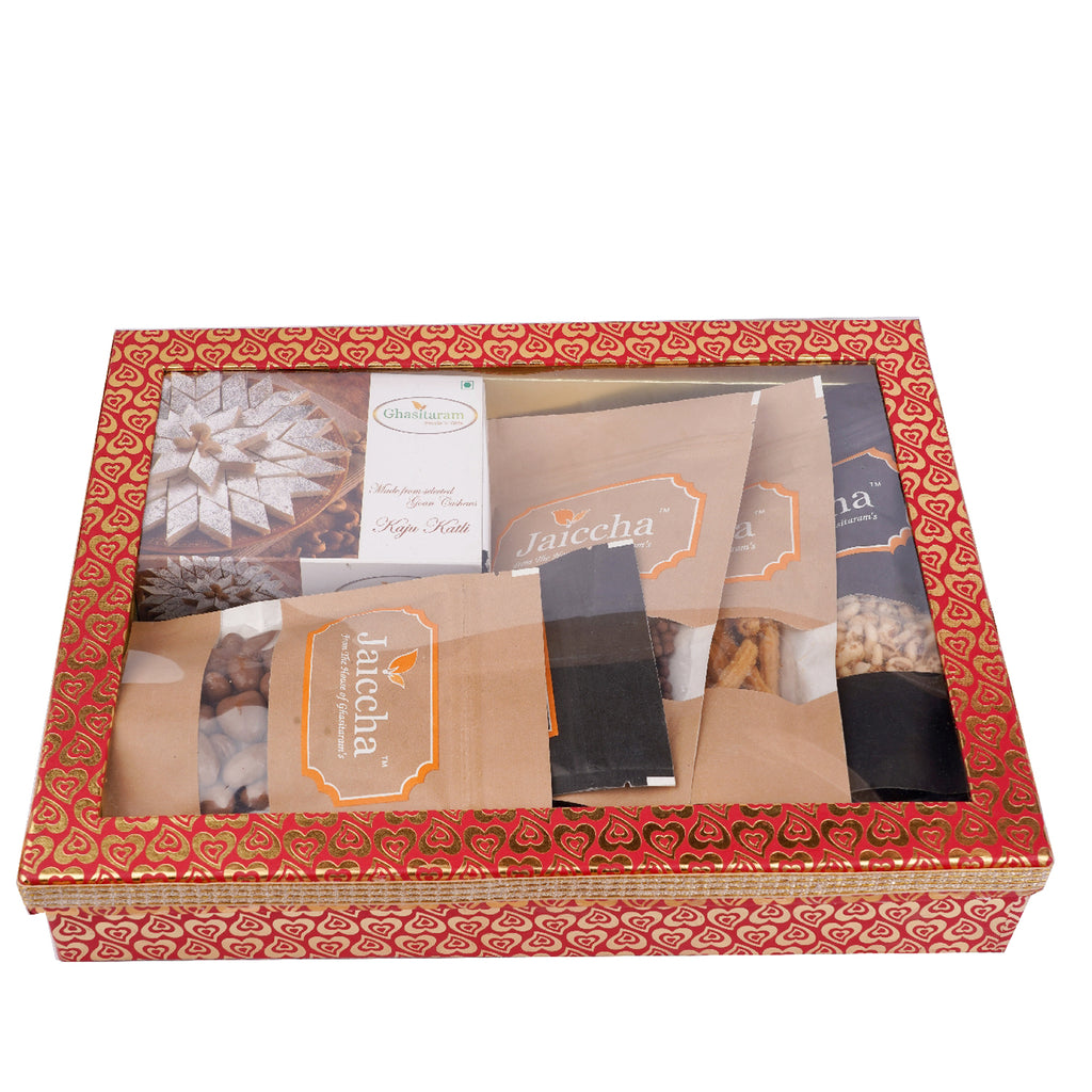 Mothers Day Gifts-Hamper Box 6 Goodies with Kaju Katli