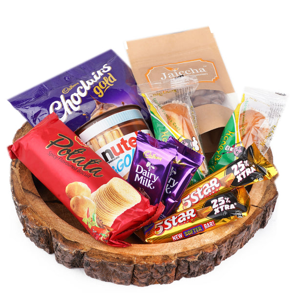 Mothers Day Gifts-Log Platter of 13 Goodies