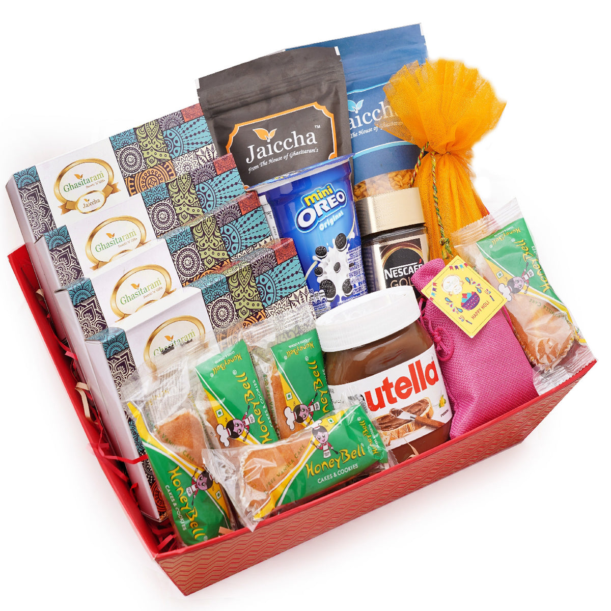 Mothers Day Gifts-Pink Hamper Basket of 16 Goodies