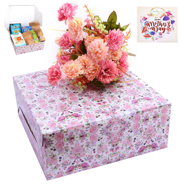 Printed Hamper Box with Flowers