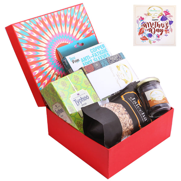 Red Hamper Healthy Box with Sugarfree Kaju Katli