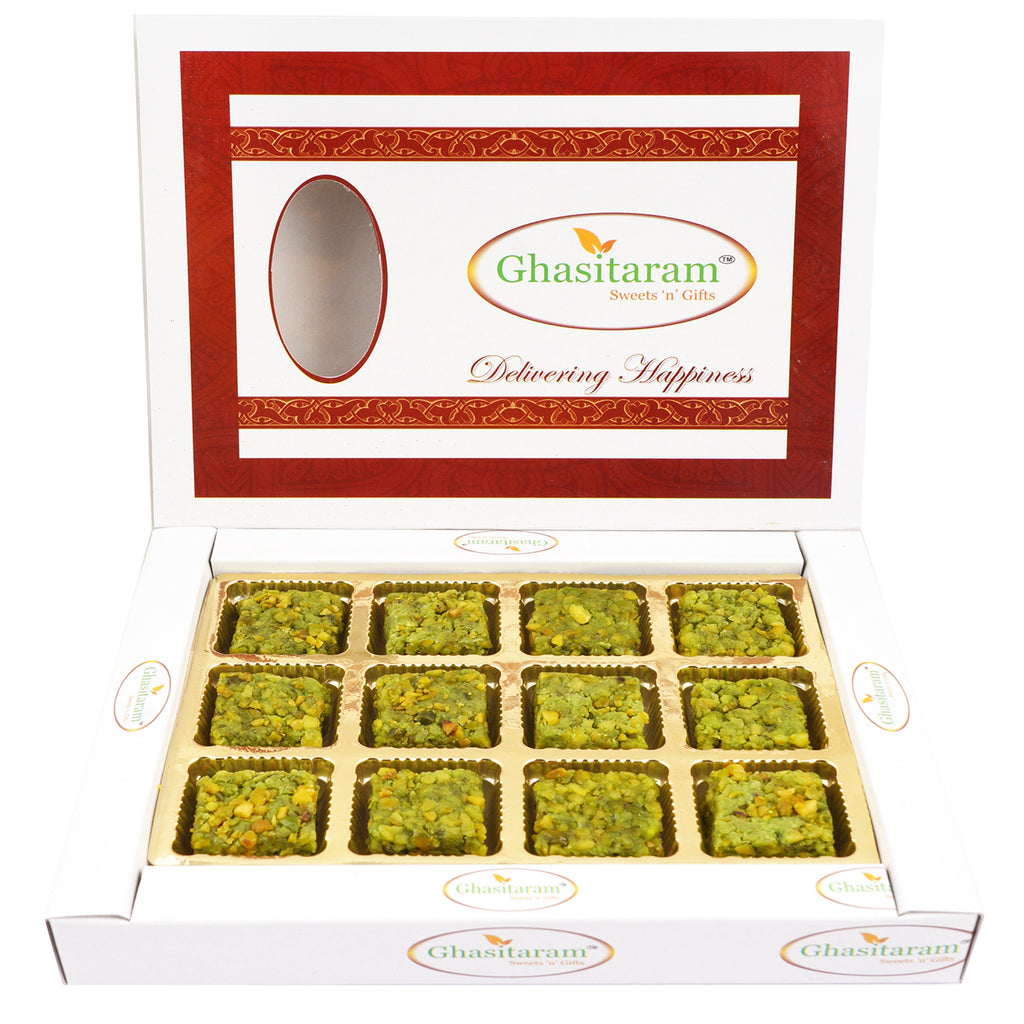 Mothers Day Sweets-Pure Pista Barfi 12 pcs