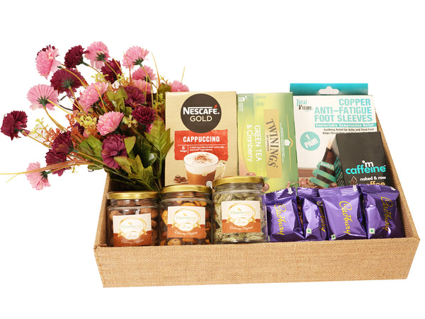 Mothers Day-Big Jute Tray of 12 Goodies