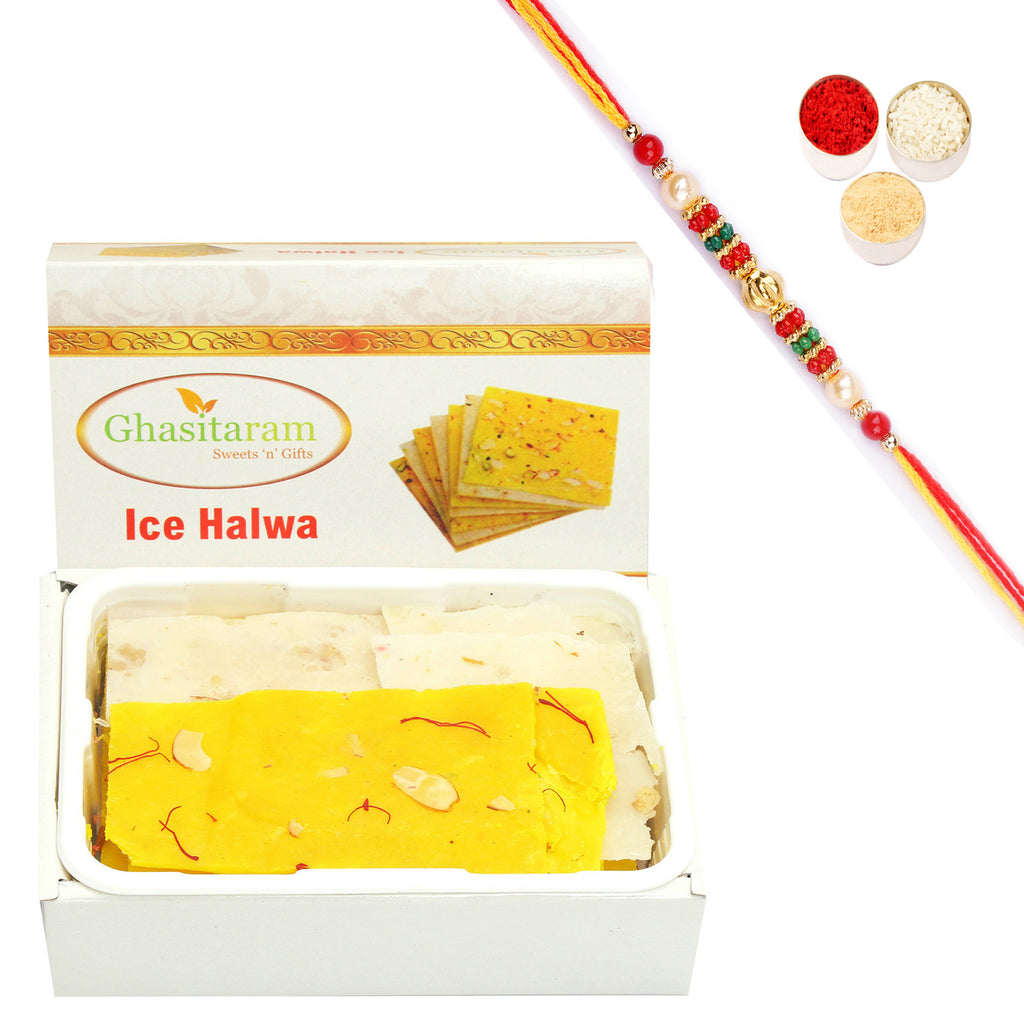 ICE(BOMBAY) HALWA (200 gms) with Beads Rakhi