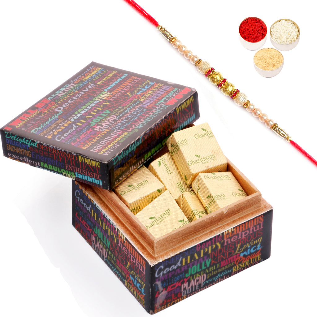 Ideal Brother Chocolate Box with Pearl Rakhi