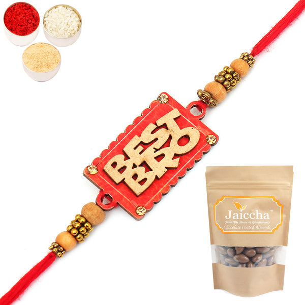 CU0003- Best Bro Rakhi  with Chocolate Coated Almonds 200 gms