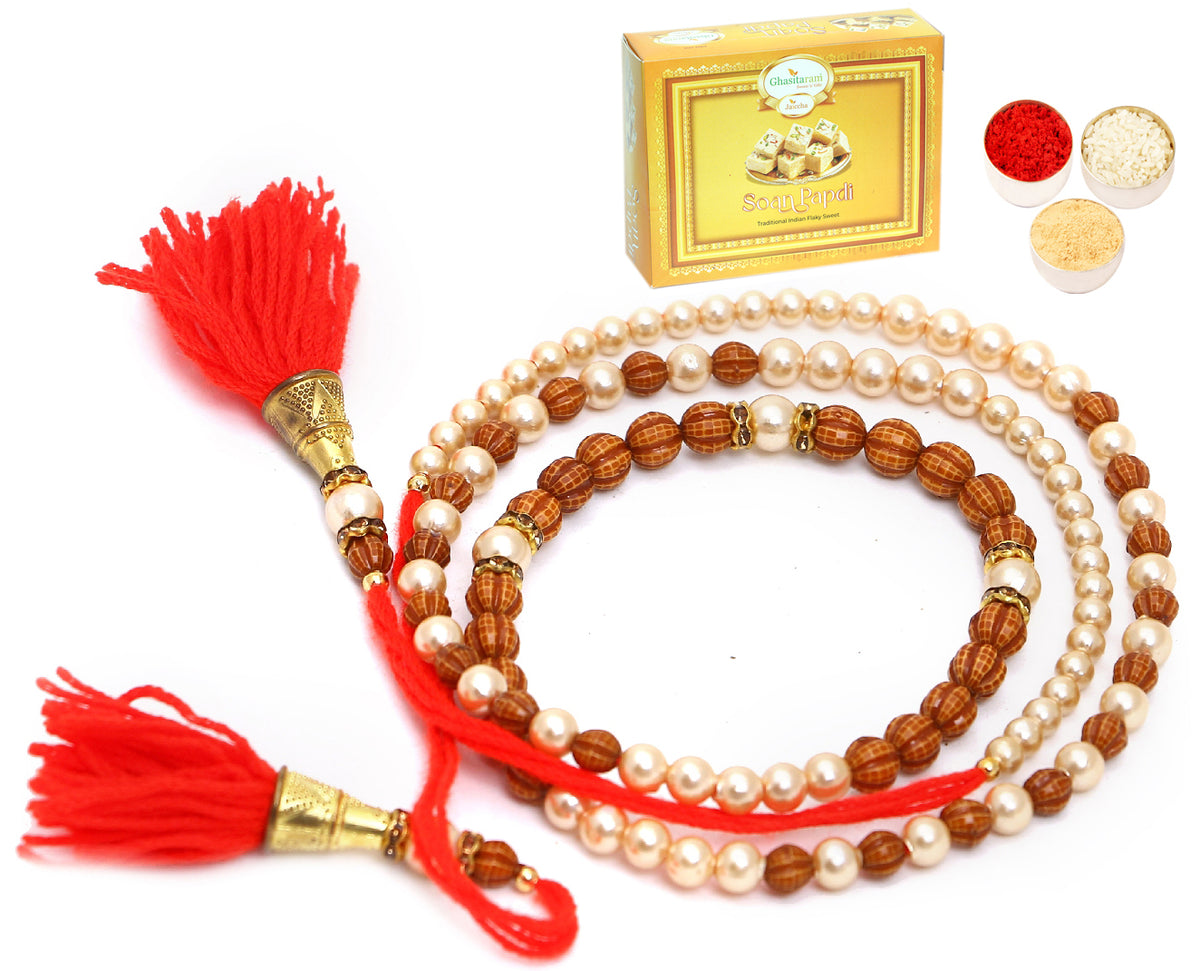 Rakhi for Brother Rakhis Online - 612 Premium Rakhi Bracelet with 400 gms of Soan Papdi 