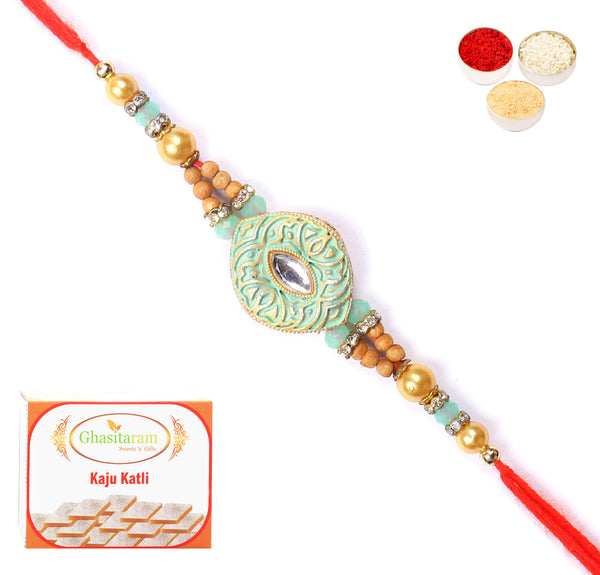 Rakhi for Brother Rakhis Online - 8469 Premium Rakhi with 400 gms of Kaju katli 