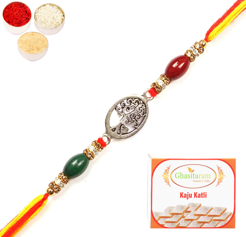 Rakhi for Brother Rakhis Online - 8833 Premium Rakhi with 400 gms of Kaju katli 