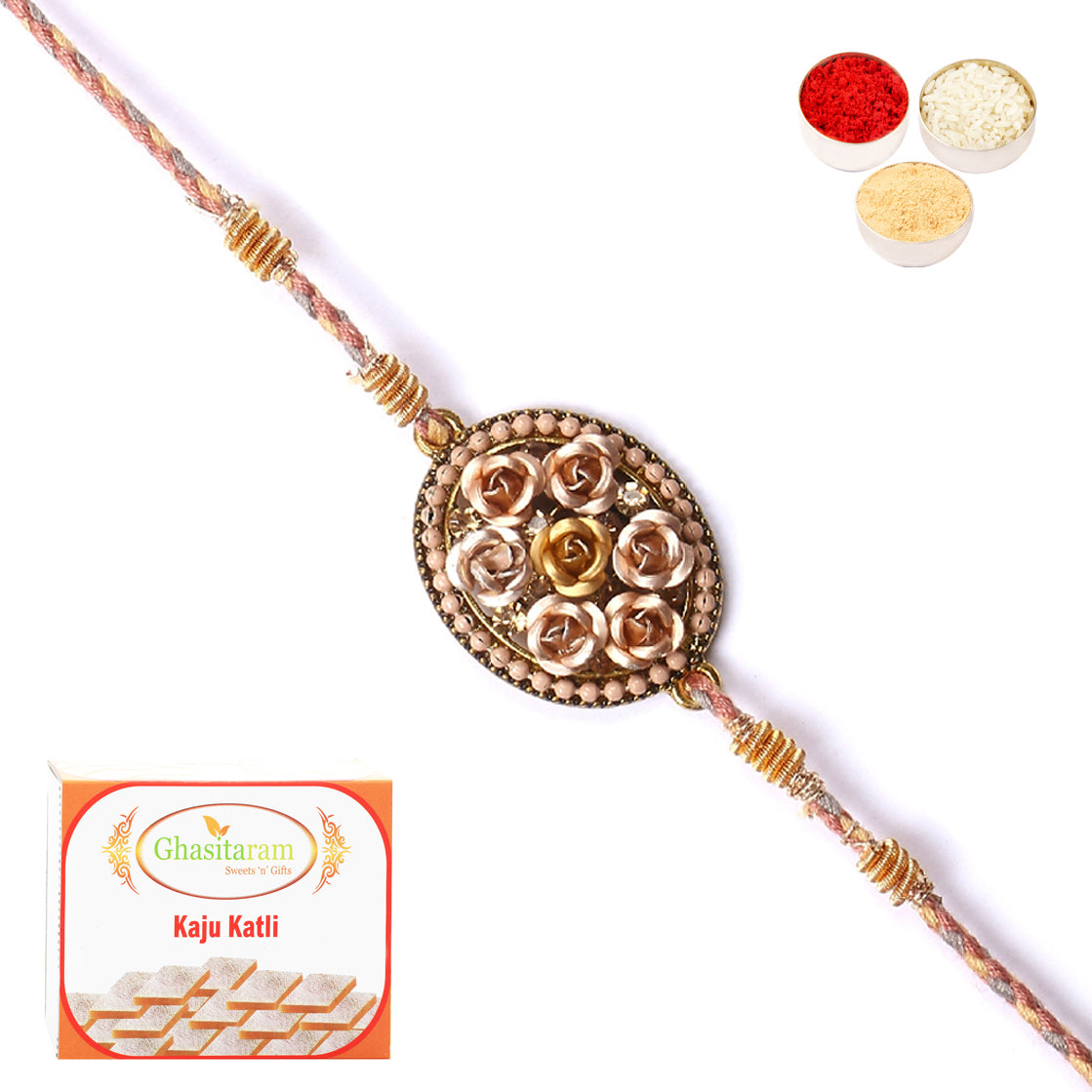 Rakhi for Brother Rakhis Online - RM-640 Premium Rakhi with 400 gms of Kaju katli 