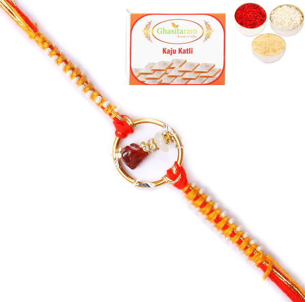 Rakhi for Brother Rakhis Online - 8487 Premium Rakhi with 400 gms of Kaju katli 