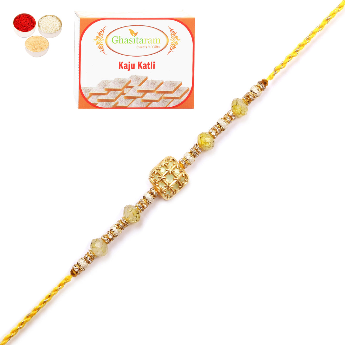 Rakhi for Brother Rakhis Online - RM-759 Premium Rakhi with 400 gms of Kaju katli 