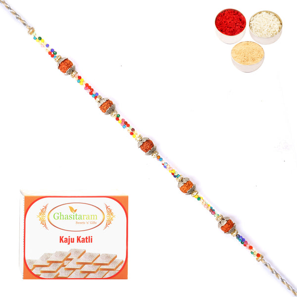 Rakhi for Brother Rakhis Online - RM-766 Premium Rakhi with 400 gms of Kaju katli 