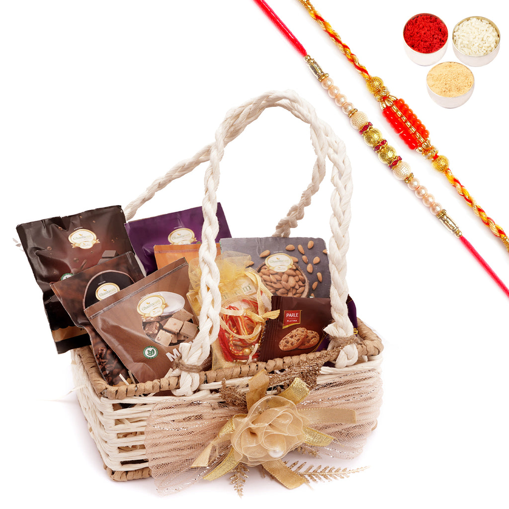 Omkar by R3 Inc. Square Gift Basket for Gifts Hampers | Fancy Basket |  Wedding Basket