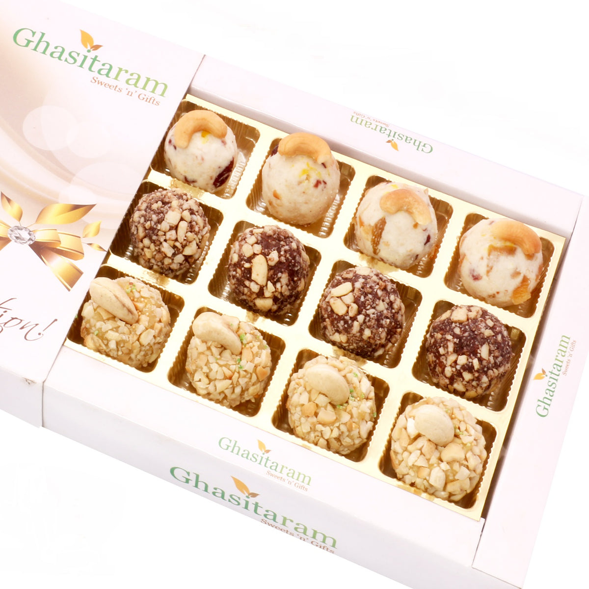 Assorted  Roasted Laddoos in White Box