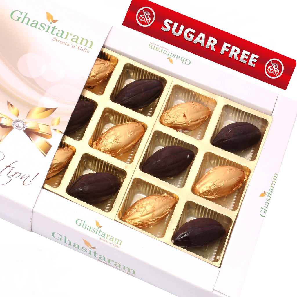 Whole Roasted Almond Sugarfree Chocolates Box (12 pcs)