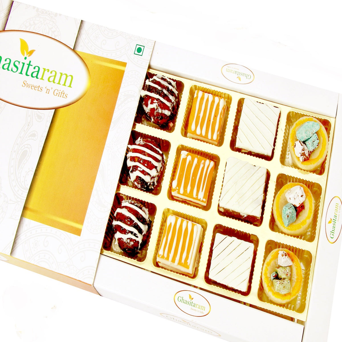 Ghasitaram Gifts Sweets - Assorted Exotic Cashew Sweets 12 pcs 