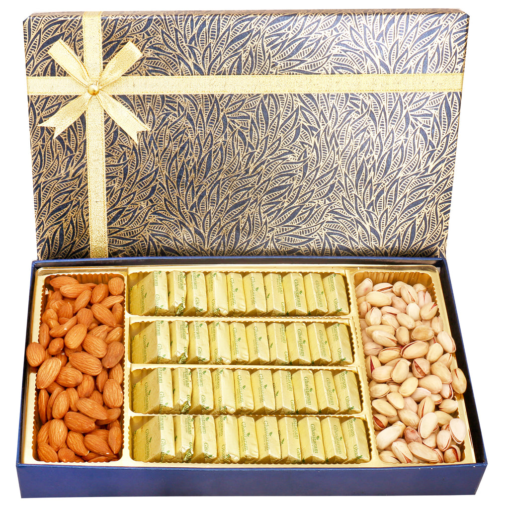 Blue Print Chocolates, Almonds and Pistachios Box