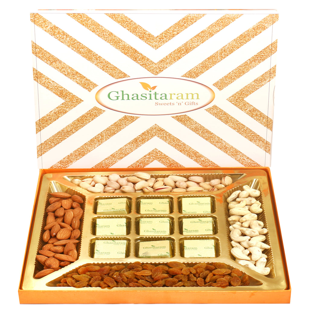 Ghasitaram Special Dryfruits and 9 pcs Chocolates Box