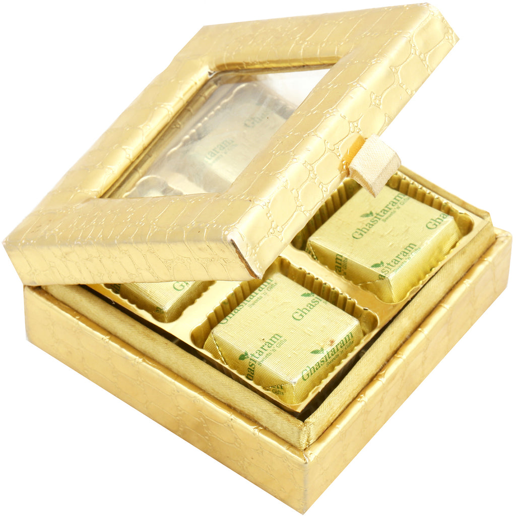 Diwali Gifts - Sugafree Chocolates- Golden Small Sugafree Chocolates  Box