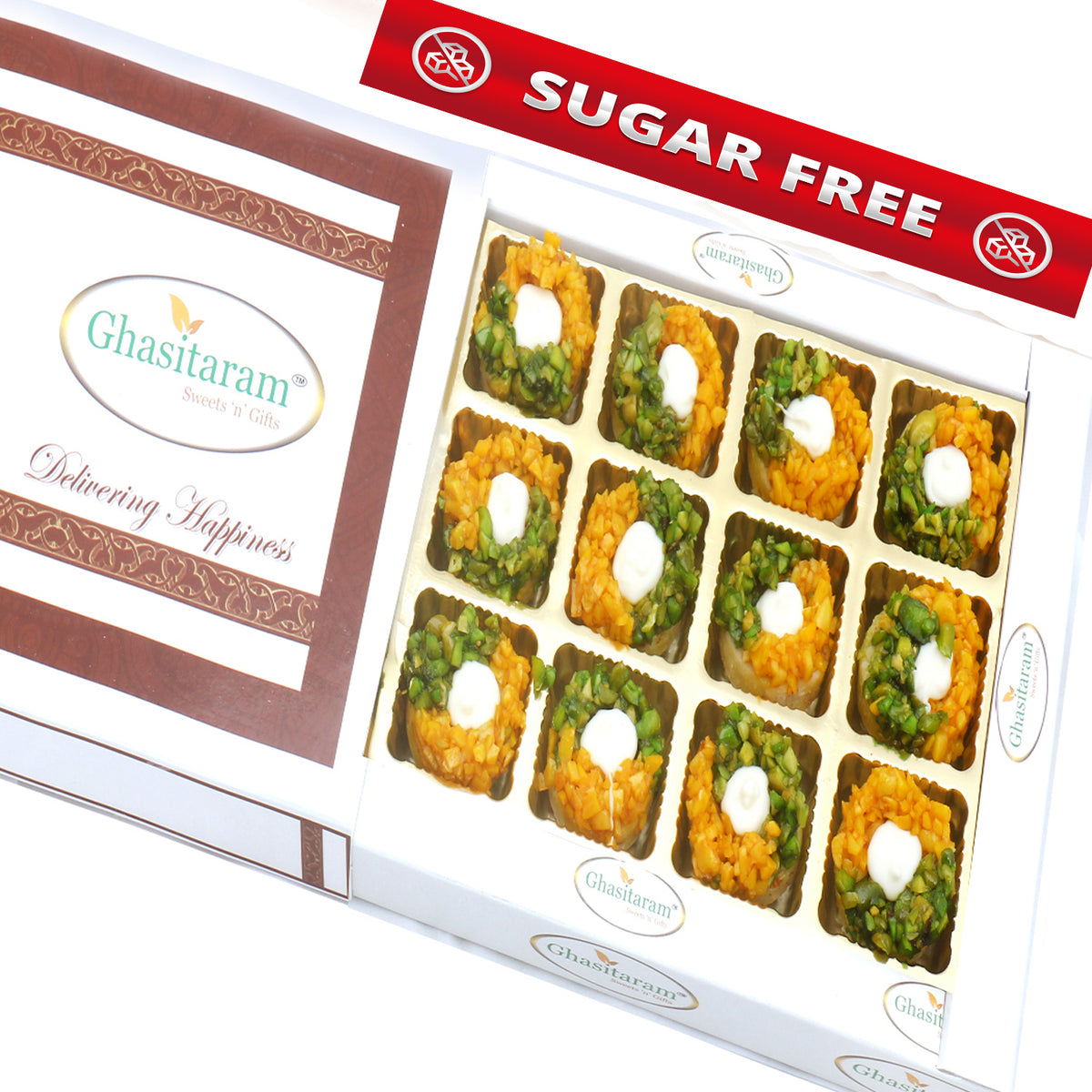 Sugarfree Kesar Pista Delight In White Box 