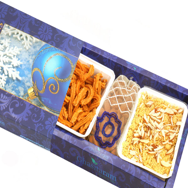 Hampers- Soan Papdi , Soya Sticks and Almonds Pouch Hamper