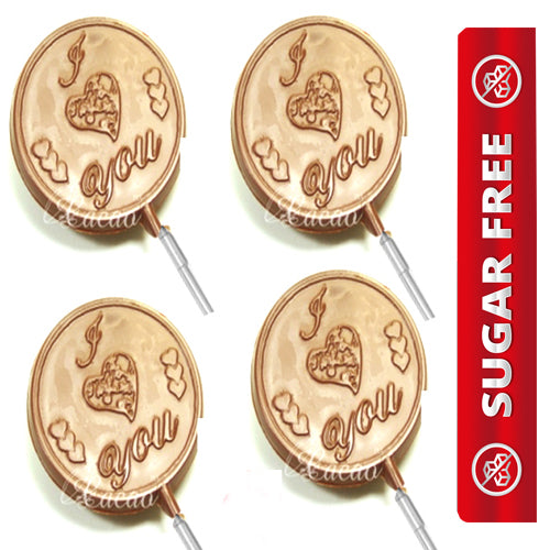 Sugarfree Set of 8 I Love U  Lollies