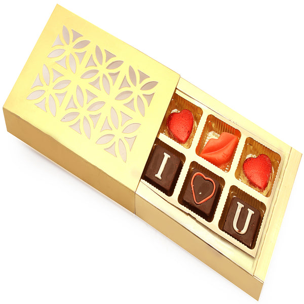 Chocolate-Golden 6 Pcs Valentine Special Chocolates