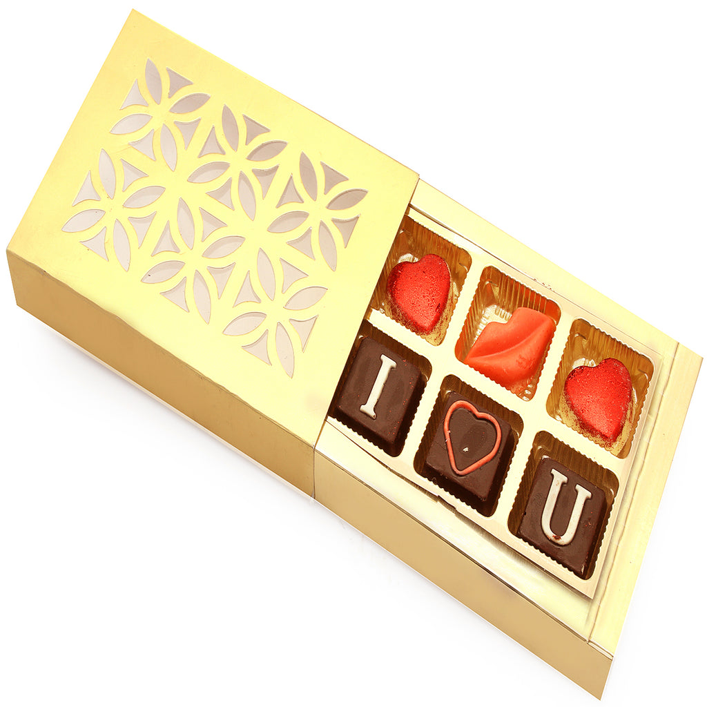 Chocolate-Golden 6 Pcs Valentine Special Chocolates