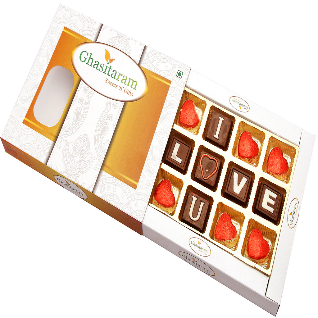 Valentine Theme Chocolates- I Love You in White Box