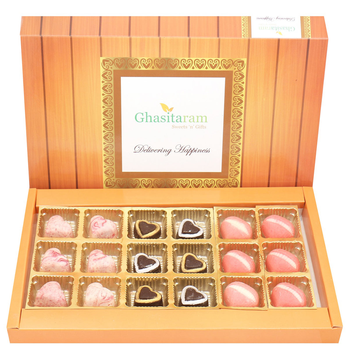18 pcs Marble, Sheen and Laughing Hearts Chocolates