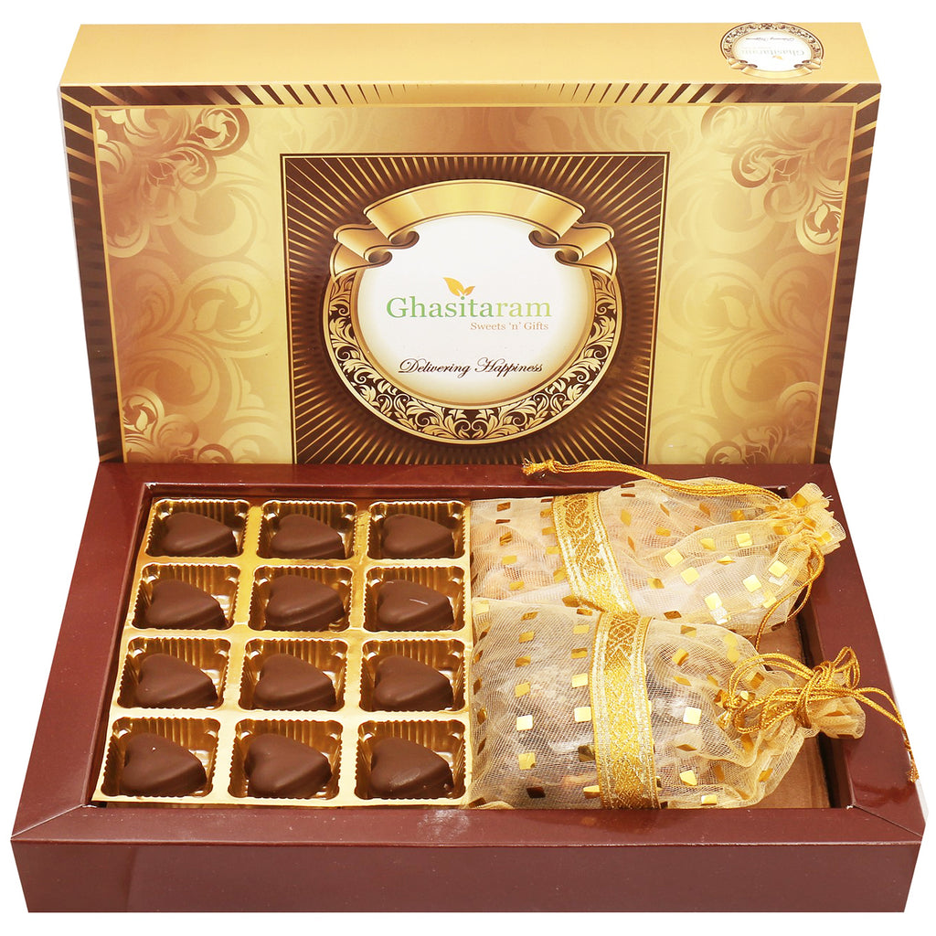 Valentine - Big Box of Sugarfree Chocolates Hearts , Almonds and Sugarfree Figs and Dates Bites