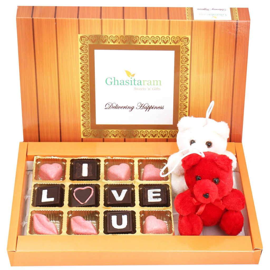 I love You Chocolates with Teddies