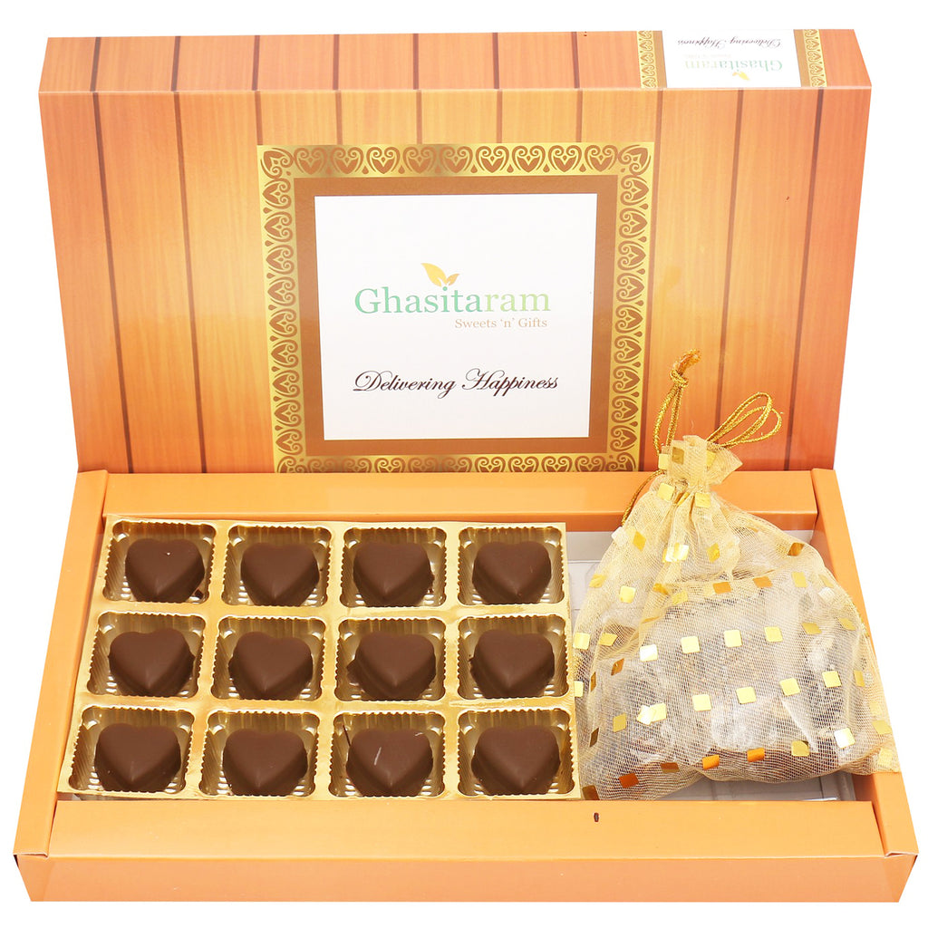 Valentine - Box of Sugarfree Chocolates Hearts and Sugarfree Figs and Dates Bites