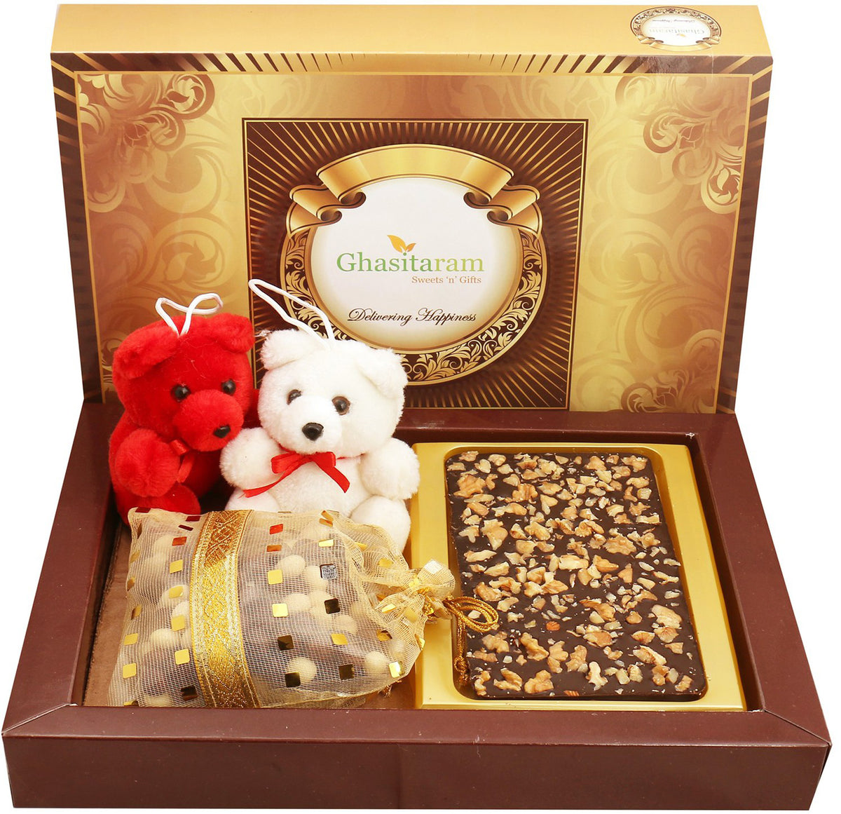 Walnut Chocolate Bark Big with Teddies and Nutties