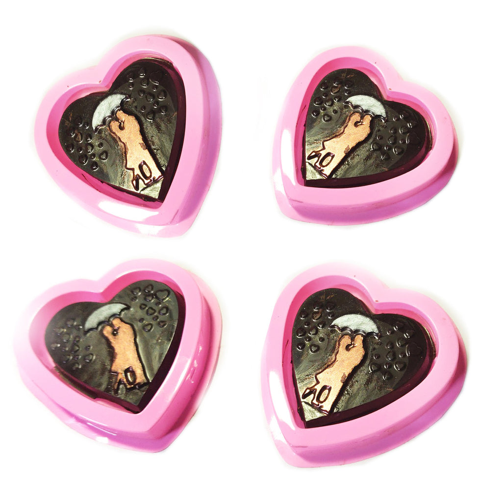 Set Of 4 Loving Couple Chocolate Hearts