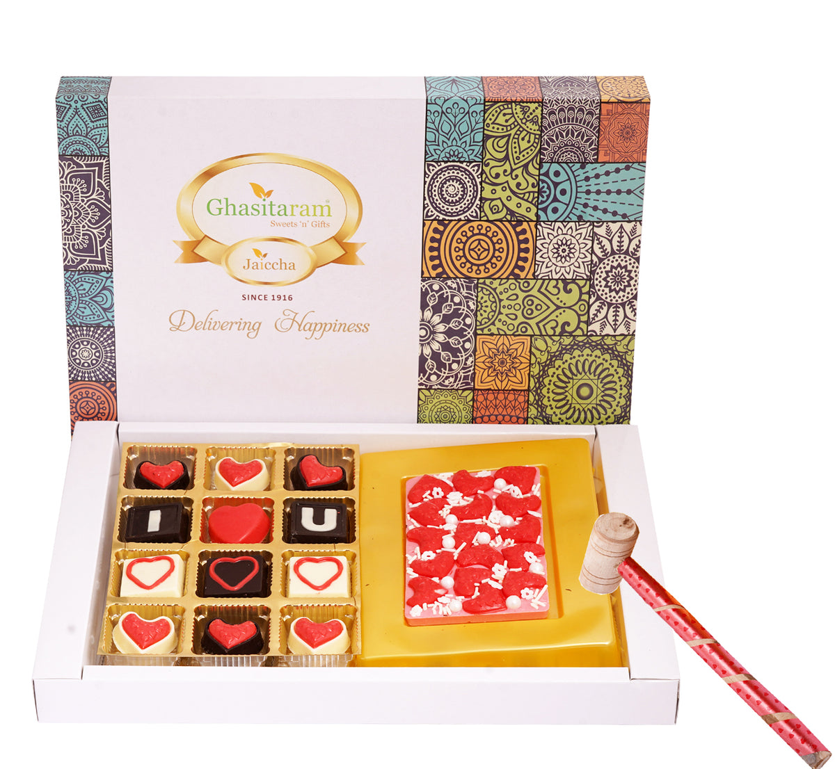 Heart Pops Chocolate Bark with ILU Chocolates
