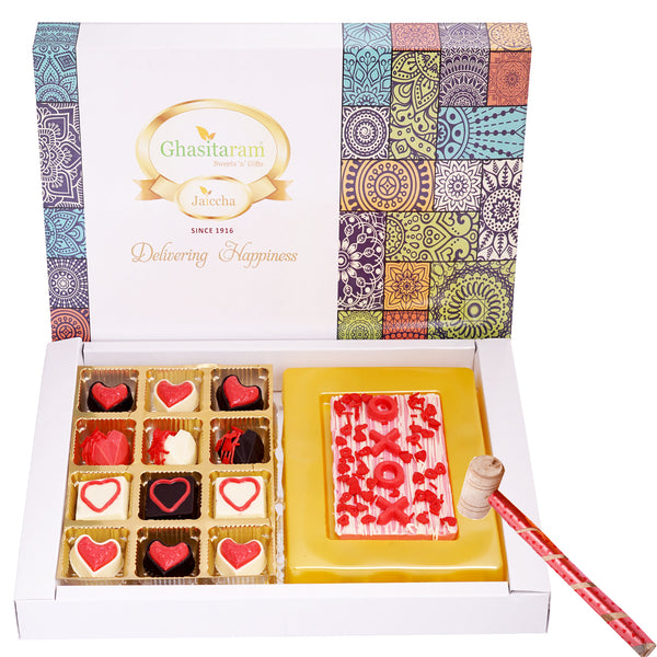 XOXO Chocolate Bark with Chocolate Hearts