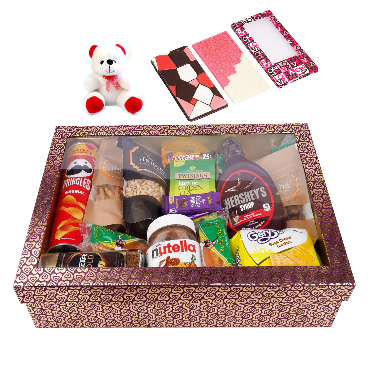 Big Hamper Box of 20 Goodies with Teddy and 2 Chocolate Bars