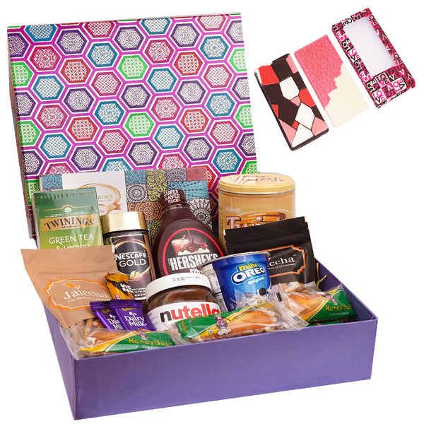 Gourmet Big  Hamper Box of  18 Goodies with Assorted Bites with 2 Chocolate Bars