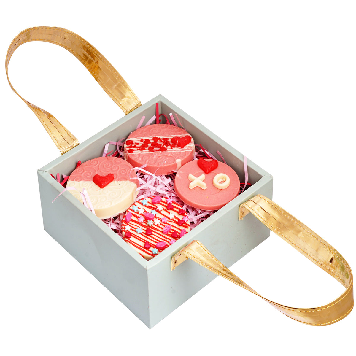 Handle Basket of 4 Chocolate Discs