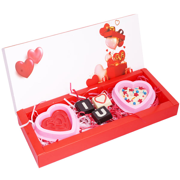 Valentines Box with ILU, Waffle, Puzzle Heart Chocolates