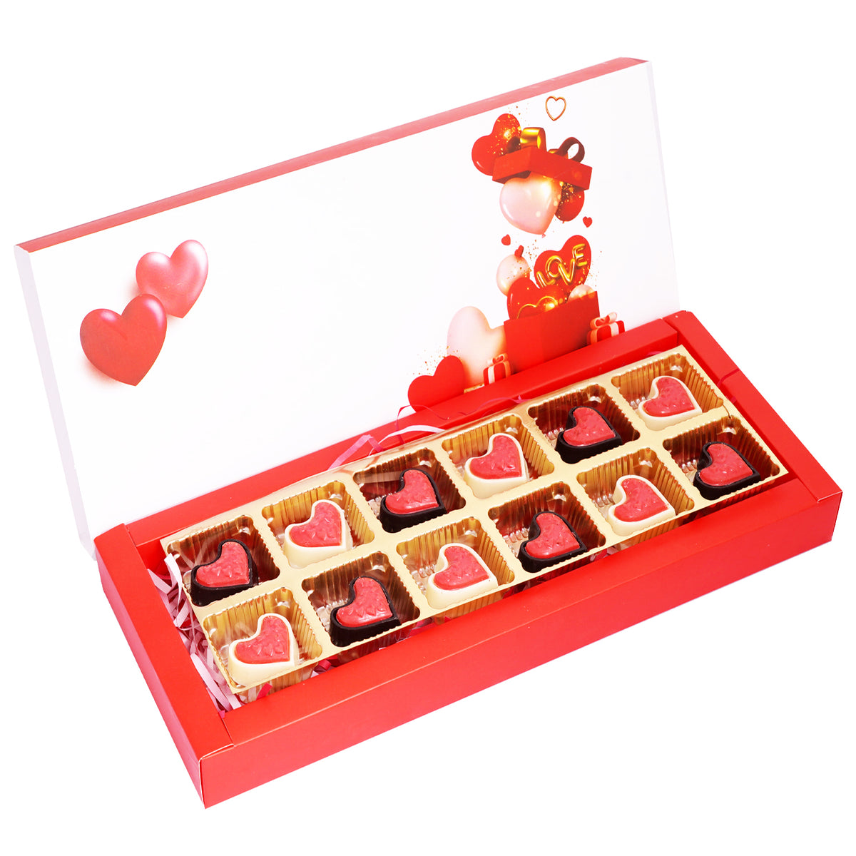 Valentines Box of Heart Pop Chocolates (18 pcs)