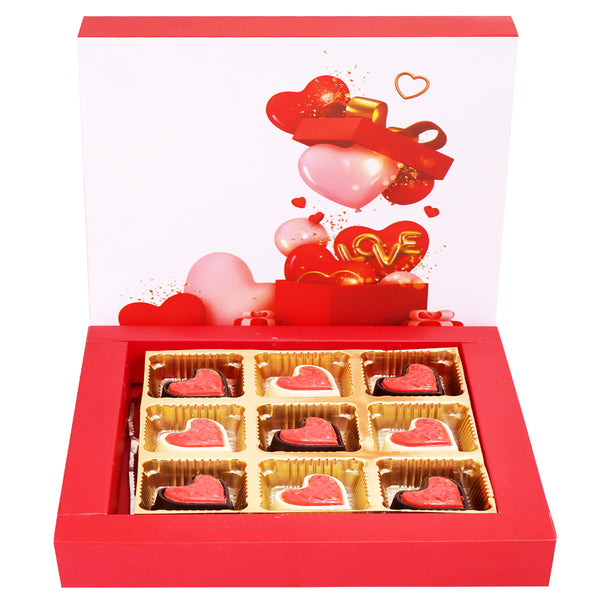 Valentines Box of Heart Pop Chocolates (9 pcs)