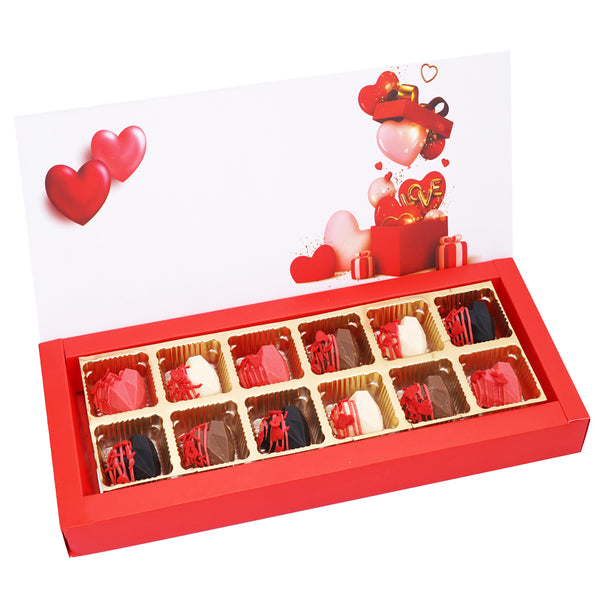Valentines Assorted Heart Chocolates Box (12 pcs)